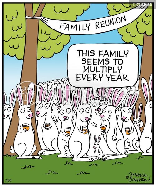 Cartoon about rabbit multiplication.