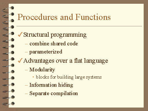 Procedures and Functions